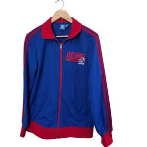 Vintage Adidas University of Kansas Jayhawks Jacket Mens Sm Blue 90s Streetwear
